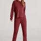 PRETTYGARDEN Women's 2 Piece Waffle Knit Lounge Outfit Long Sleeve Henley Top and Sweatpants Set Tracksuit