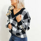 Heimish Plaid and Personality Full Size V-Neck Sweater