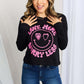 Honestee Smiley Face Graphic Long Sleeve Tee