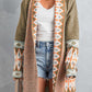 Bohemian Open Front Dropped Shoulder Cardigan