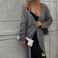 Horizontal Ribbing Dropped Shoulder Cardigan