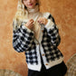 Davi & Dani Houndstooth Button Down Cardigan