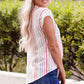 Multicolored Stripe Notched Neck Blouse