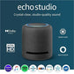 Echo Studio | Glacier White with Philips Hue Color Smart Bulb