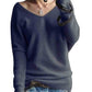 Oversize Sweater Women V-Neck Wool Autumn Winter Long Sweater