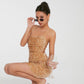 French Sequined Suspender Short Dress