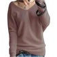 Oversize Sweater Women V-Neck Wool Autumn Winter Long Sweater