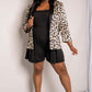 ee:some Full Size Animal Print Contrast Trim Blazer