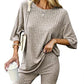 Ekouaer Pajamas 2 Piece Lounge Sets Ribbed Knit Matching