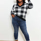 Heimish Plaid and Personality Full Size V-Neck Sweater