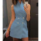 hirigin Women Sleeveless OL Bodycon Mini Dress