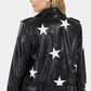 Zenana Vegan Leather Star Patch Moto Jacket