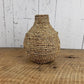 Vintage Weaved Wicker & Metal Vase