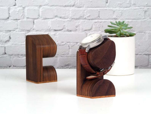 Walnut Solid Wood Watch Display Stand