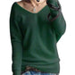 Oversize Sweater Women V-Neck Wool Autumn Winter Long Sweater