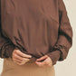 Kimberly C Full Size Dolman Sleeve Sweatshirt in Chocolate