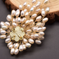 Natural Pearl Brooch Female European And American Retro Pure Hand-woven Pearl Br