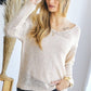 Davi & Dani Distressed Drop Shoulder Knit Top