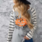 HAPPY HALLOWEEN Striped Long Sleeve Tee