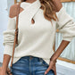 Crisscross Cold-Shoulder Rib-Knit Sweater