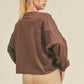 Kimberly C Full Size Dolman Sleeve Sweatshirt in Chocolate