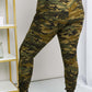 LOVEIT Full Size Camouflage Drawstring Waist Zipper Detail Joggers