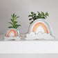 Small Rainbow planter. Happy ceramic planter