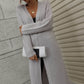 Horizontal Ribbing Dropped Shoulder Cardigan