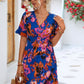 Printed Flounce Sleeve Tied Dress