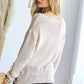 Davi & Dani Distressed Drop Shoulder Knit Top