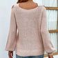 Crisscross Cold-Shoulder Rib-Knit Sweater