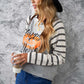 HAPPY HALLOWEEN Striped Long Sleeve Tee