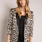 ee:some Full Size Animal Print Contrast Trim Blazer