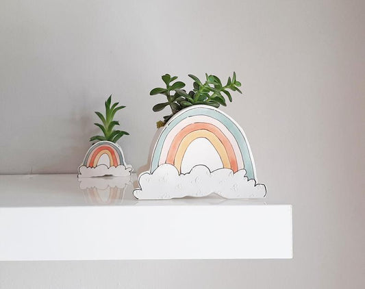 Small Rainbow planter. Happy ceramic planter