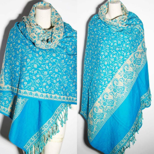 SKY BLUE WOOL scarfs shawl