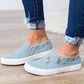 Canvas loafers denim zip slippers