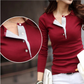 Women solid long sleeve basic shirt