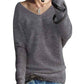 Oversize Sweater Women V-Neck Wool Autumn Winter Long Sweater