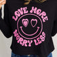 Honestee Smiley Face Graphic Long Sleeve Tee