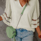 Swiss Dot Spliced Mesh Flare Sleeve Blouse