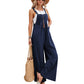 Women Long Bib Pants Overalls Casual Loose Rompers Jumpsuits With Pockets