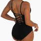 Summer Bikini Backless String Large Size Sexy Solid Color Triangle One-piece Swimsuit