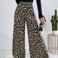 Printed Elastic Waist Wide Leg Pants