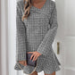 Perfee Asymmetric Long Sleeve Mini Dress