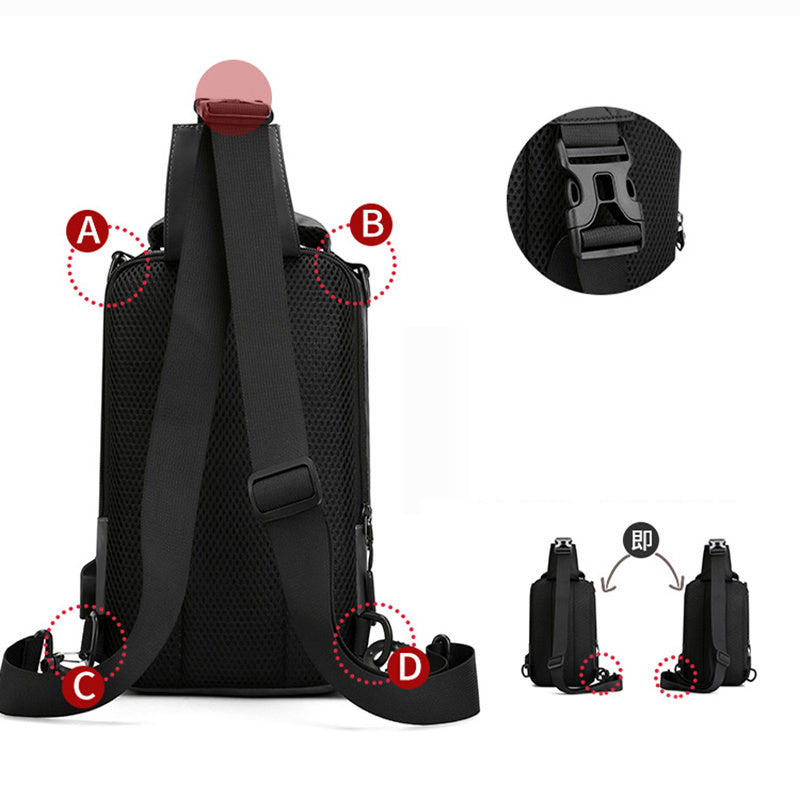 Multifunction Bags For Men Nylon Backpack Crossbody Shoulder Bag