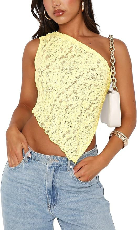Ins Lace Backless Top Summer Solid Color Waistless