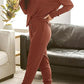 PRETTYGARDEN Women's 2 Piece Waffle Knit Lounge Outfit Long Sleeve Henley Top and Sweatpants Set Tracksuit