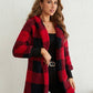 Plaid Long Sleeve Hooded Coat