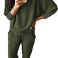 PRETTYGARDEN Women's 2023 Fall Fashion Outfits 2 Piece Sweatsuit Solid Color Long Sleeve Pullover Long Pants (Khaki,XX-Large)