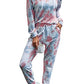 PRETTYGARDEN Women's Tie Dye Two Piece Tracksuit Set Long Sleeve Sweatshirt with Long Pants (Grey,X-Large)